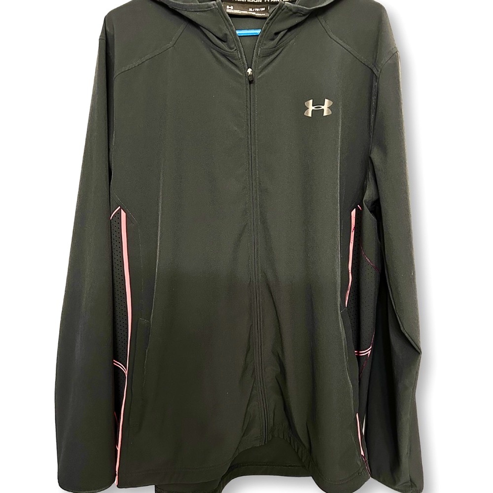 UNDER ARMOUR HOODIE Storm Vortex Full Zip Carbon Gray Fitted Men’s SZ XL